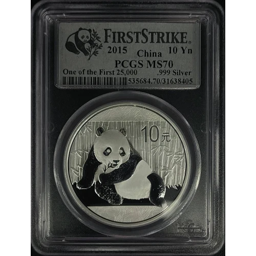 2015 - 1oz Silver China Panda 10Yn - First Strike PCGS MS70 (S20B-B20)