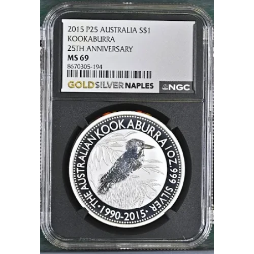 2015 P25 AUSTRALIA S$1 KOOKABURRA 25TH ANNIV. MS69