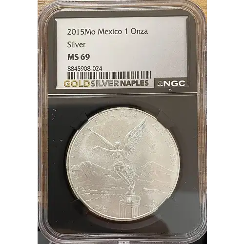 2015Mo Mexico 1 Onza Libertad 1oz Silver MS69 (S18A - B1)