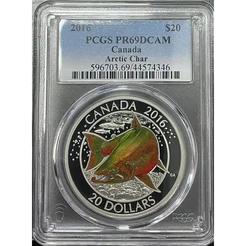 2016 - 1oz Canadian Salmonids: Arctic Char - S$20 PCGS PR69DCAM (S19A-B30)