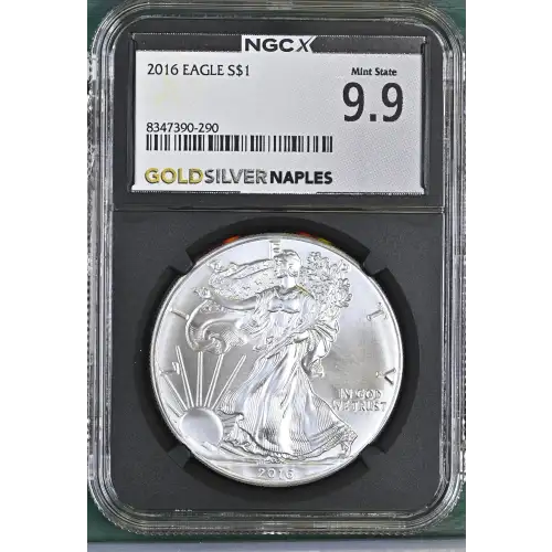 2016 - 1oz Silver Eagle S$1 NGC MS 9.9 (D10-B27)