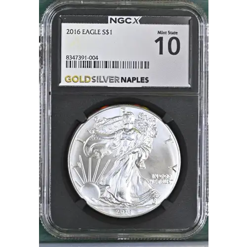 2016 - 1oz Silver Eagle S$1 NGC MS10 (D10-B26)