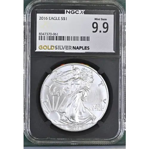 2016 - 1oz Silver Eagle S$1 NGCX MS 9.9 (D11-B7)