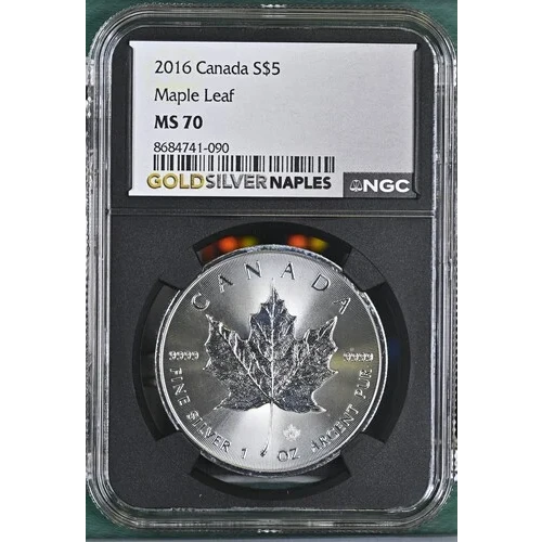 2016 CANADA MAPLE LEAF S$5 MS70 (S19A-B9)
