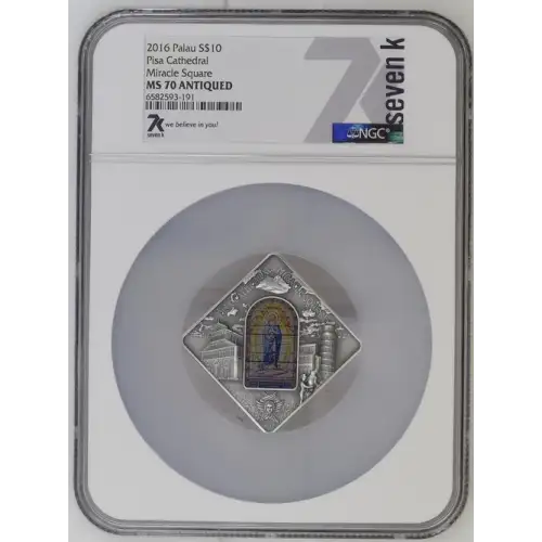 2016 Palau S$10 Pisa Cathedral Miracle Square MS70 Antiqued (OB-144)