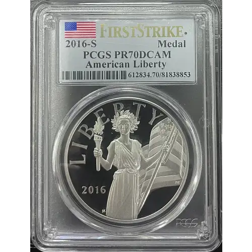 2016(S) - PCGS PR70DCAM American Liberty 1oz Silver Medal (D11-B19)