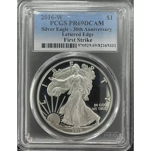 2016(W) - 1oz Silver Eagle 30th Ann. First Strike - S$1 PCGS PR69DCAM (D11-B14)