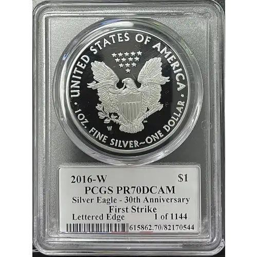 2016(W) - 1oz Silver Eagle 30th Ann. First Strike - S$1 PCGS PR70DCAM (D11-B17)