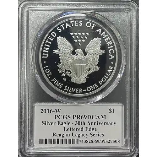 2016(W) - 1oz Silver Eagle 30th Ann. Reagan Legacy Series - S$1 PCGS PR69DCAM (D11-B17)