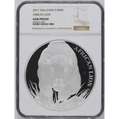 2017 1Kilo Chad S150KF - African Lion - NGC Gem Proof (D-3)