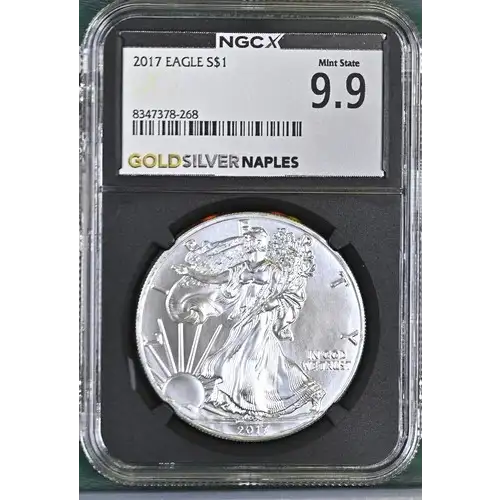 2017 - 1oz Silver Eagle S$1 NGC MS 9.9