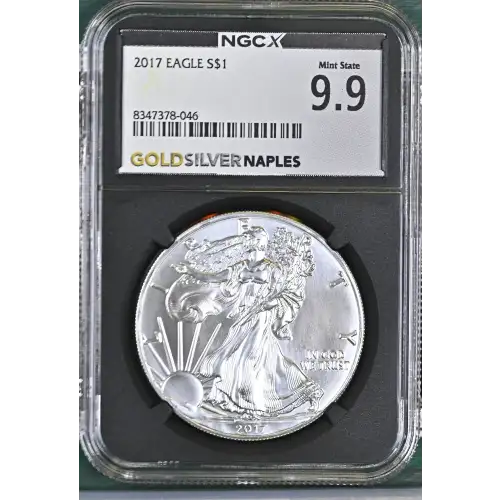 2017 - 1oz Silver Eagle S$1 NGC MS 9.9 (D10-B27)