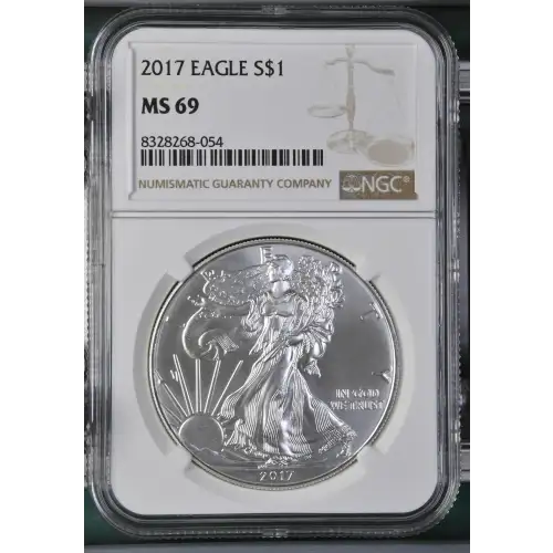 2017 - 1oz Silver Eagle S$1 NGC MS69 (D11-B6)