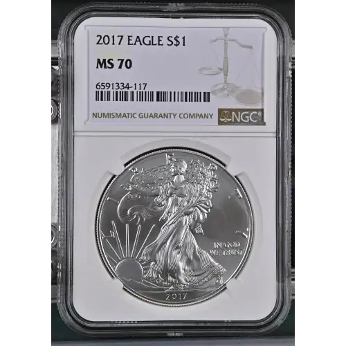 2017 - 1oz Silver Eagle S$1 NGC MS70 (D10-B34)