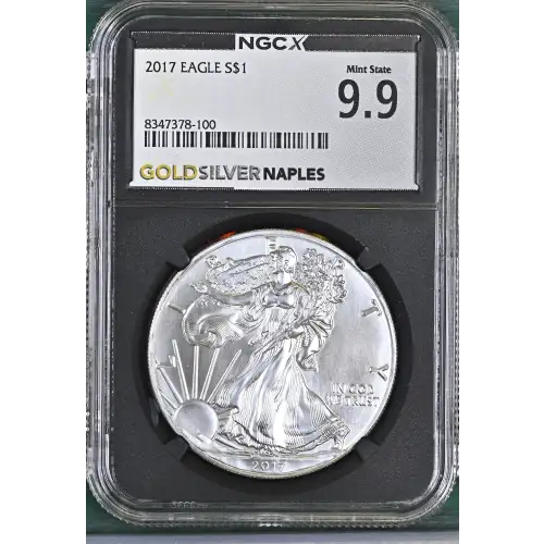 2017 - 1oz Silver Eagle S$1 NGCX MS 9.9 (D11-B7)