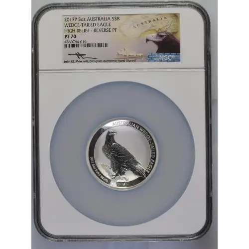 2017P 5oz Australia S$8 Wedge-Tailed Eagle High Relief REVERSE PF70 (D-7)