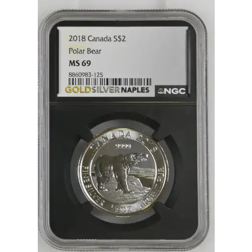 2018 - 0.5oz Polar Bear Silver Coin - Canada S$2 - NGC MS69 (D12-B13) (3)