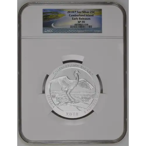 2018P - 5oz America the Beautiful Cumberland Island Quarter - NGC ER SP70 (D-14)