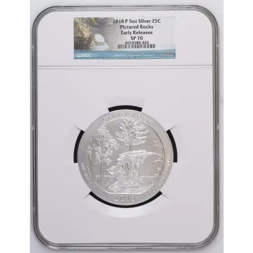 2018P - 5oz America the Beautiful Pictured Rocks Quarter - NGC ER SP70 (D-14)
