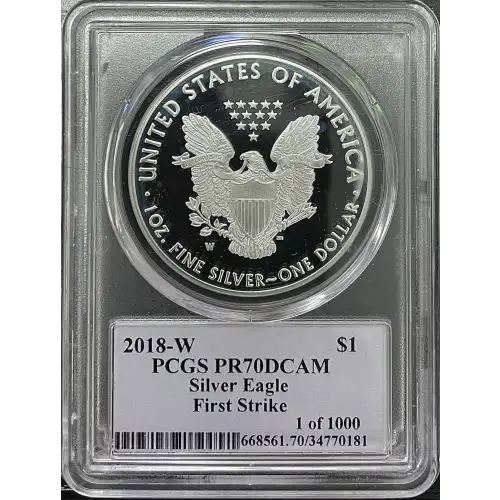 2018(W) - 1oz Silver Eagle First Strike - S$1 PCGS PR70DCAM (D11-B17)