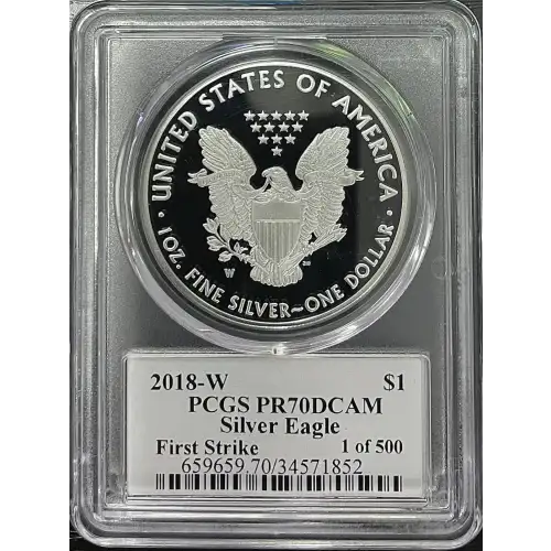 2018(W) - 1oz Silver Eagle First Strike - S$1 PCGS PR70DCAM (D11-B17)