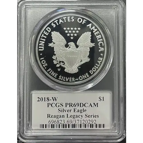 2018(W) - 1oz Silver Eagle Reagan Legacy Series - S$1 PCGS PR69DCAM (D11-B17)