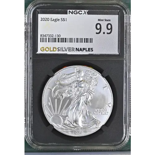 2020 - 1oz Silver Eagle S$1 NGC MS 9.9 (D10-B27) (2)
