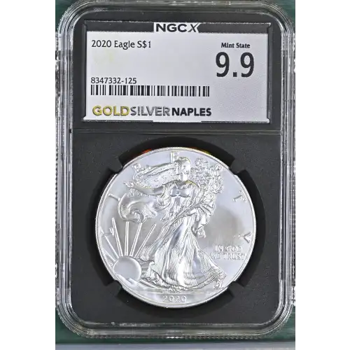 2020 - 1oz Silver Eagle S$1 NGC MS 9.9 (D11-B3)