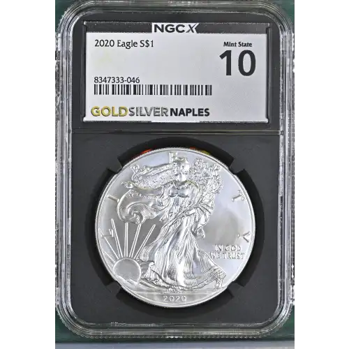 2020 - 1oz Silver Eagle - S$1 NGCX MS10 (D10-B41)