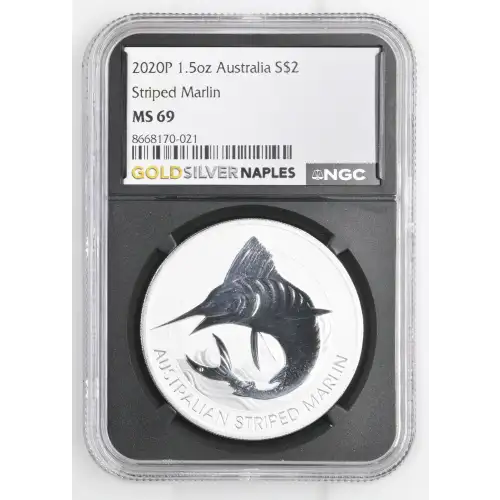 2020P 1.5oz Australia S$2 Striped Marlin MS 69/MS 9.9 (S12B-B1)