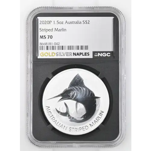 2020P 1.5oz Australia S$2 Striped Marlin MS 70/10 (S12B-B1)