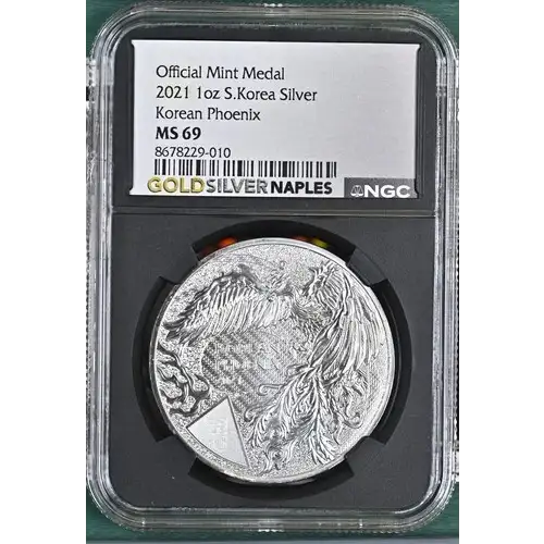 2021 - 1oz Korean Pheonix Silver Medal - South Korea - NGC MS69 (S12B-B12)