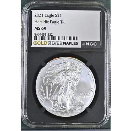 2021 - 1oz Silver Heraldic Eagle T-1 NGC MS69 (D11-B11)