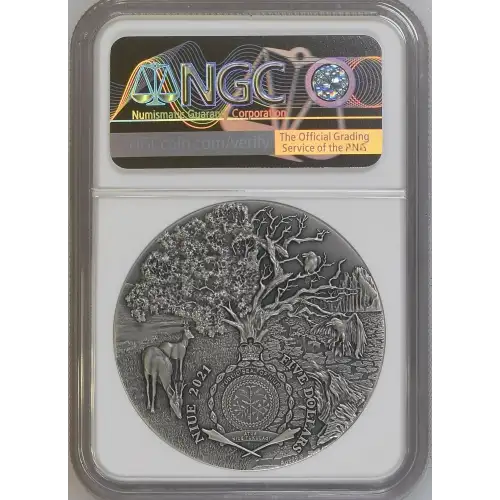 2021MW - 2oz Lucifer Silver Coin - Niue S$5 - NGC MS70 ANTIQUED/FR (S12B-B12)