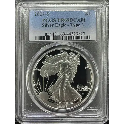2021(S) - 1oz Silver Eagle Type 2 - S$1 PCGS PR69DCAM (D11-B17)