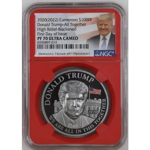 2022 1oz Cameroon S1000F Donald Trump-All Together HRB FDOI NGC PF70 (S19A-B30)