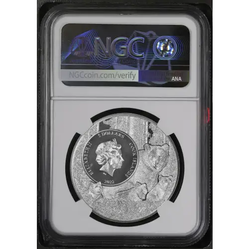 2022 1oz Cook Is. - S$5 West Virginia Black Bear - NGC MS70 (S19A-B30)