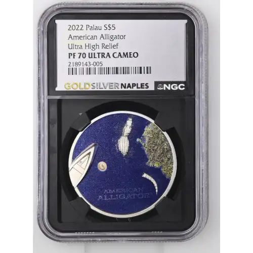 2022 1oz Palau S$5 American Alligator Ultra High Relief PF70 UC (D-8)