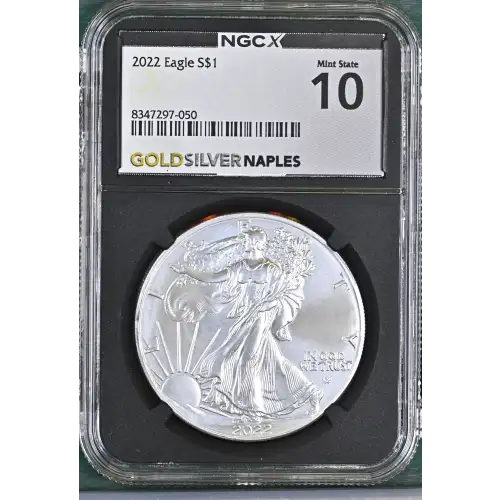 2022 - 1oz Silver Eagle S$1 NGC MS70 (D10-B31)