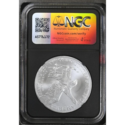 2022 - 1oz Silver Eagle S$1 NGCX MS 10 (D11-B3) (2)
