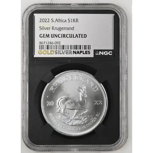 2022 - 1oz Silver Krugerrand - South Africa S1KR - NGC GEM UNC. (S19A-B12)