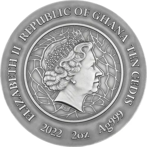 2022 2oz Sunflowers Stained Glass Art Silver Coin 10 Cedis (D-8)