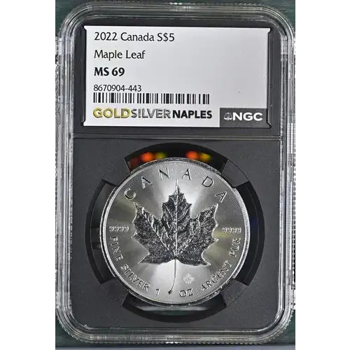 2022 CANADA MAPLE LEAF S$5 MS 69 NGC (S20B - B2)