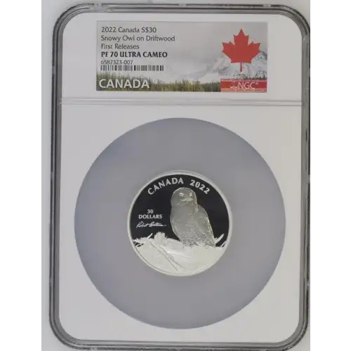 2022 Canada S$30 Snowy Owl on Driftwood First Releases PF70 (OB-168)