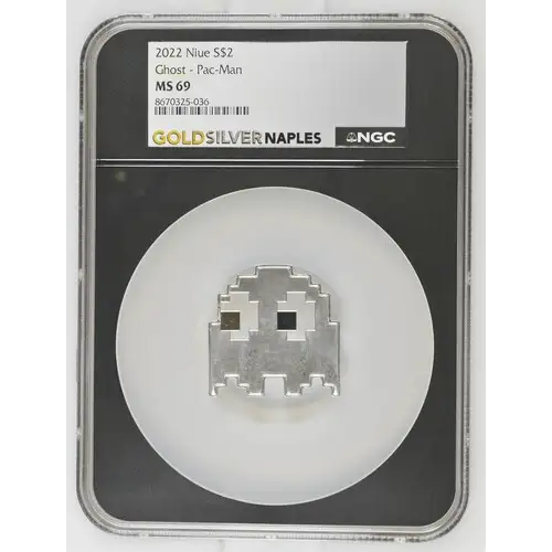 2022 Niue S$2 Ghost - Pac-Man MS69 (OB-70)