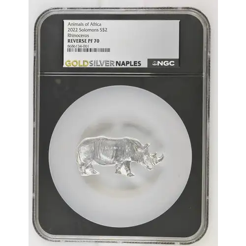 2022 Solomons - Animals of Africa - Rhinoceros - Reverse PF 70