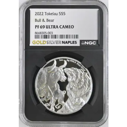 2022 Tokelau S$5 Bull & Bear PF69 UC (S20B-B20)
