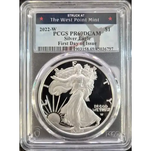 2022(W) - 1oz Silver Eagle FDOI West Point Label - S$1  PR69DCAM (D11-B21)  (2)