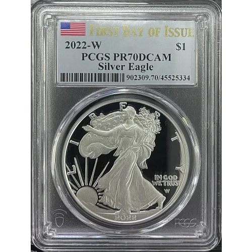 2022(W) - 1oz Silver Eagle First Day of Issue - S$1 PCGS PR70DCAM (D11-B15) (2)