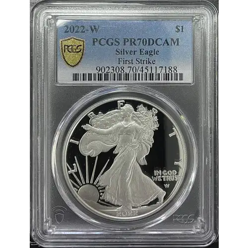 2022(W) - 1oz Silver Eagle First Strike - S$1 PCGS PR70DCAM (D11-B15) (2)